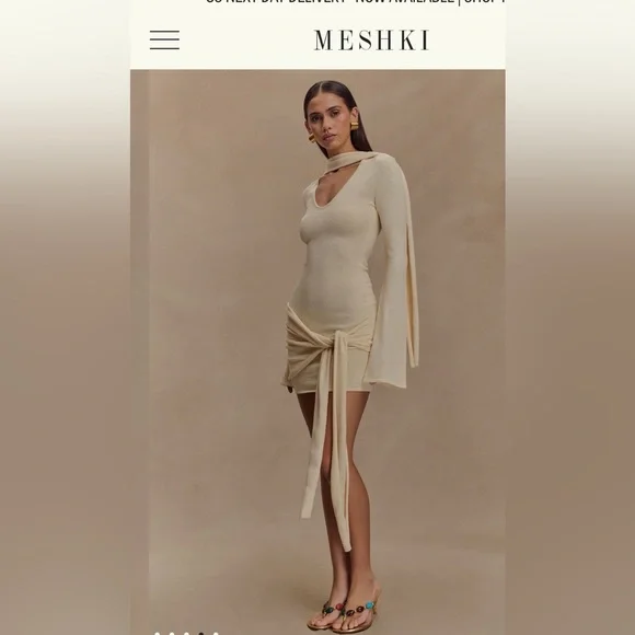 Meshki Taron Knit Mini Dress With Scarf - Picture 2 of 4